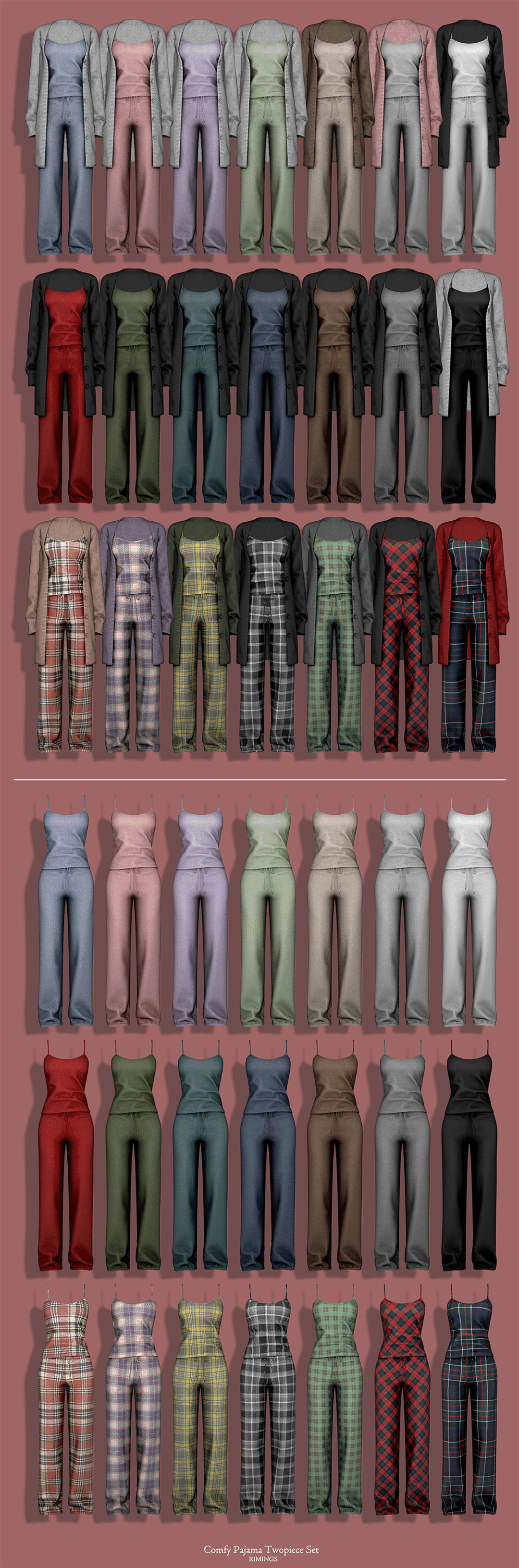 Галерея мода Пижамы Comfy Pajama Twopiece Set #1